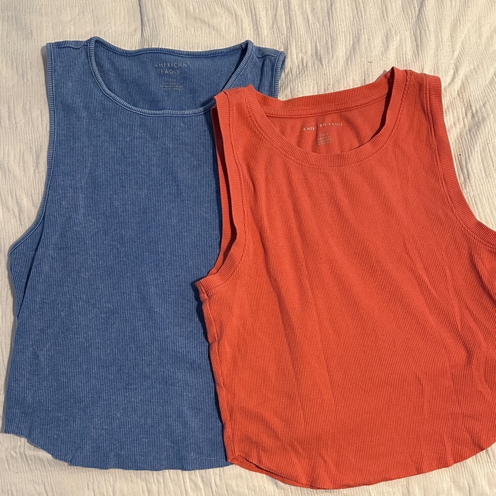 American Eagle Dual Pack Tank Tops - Blue and Orange